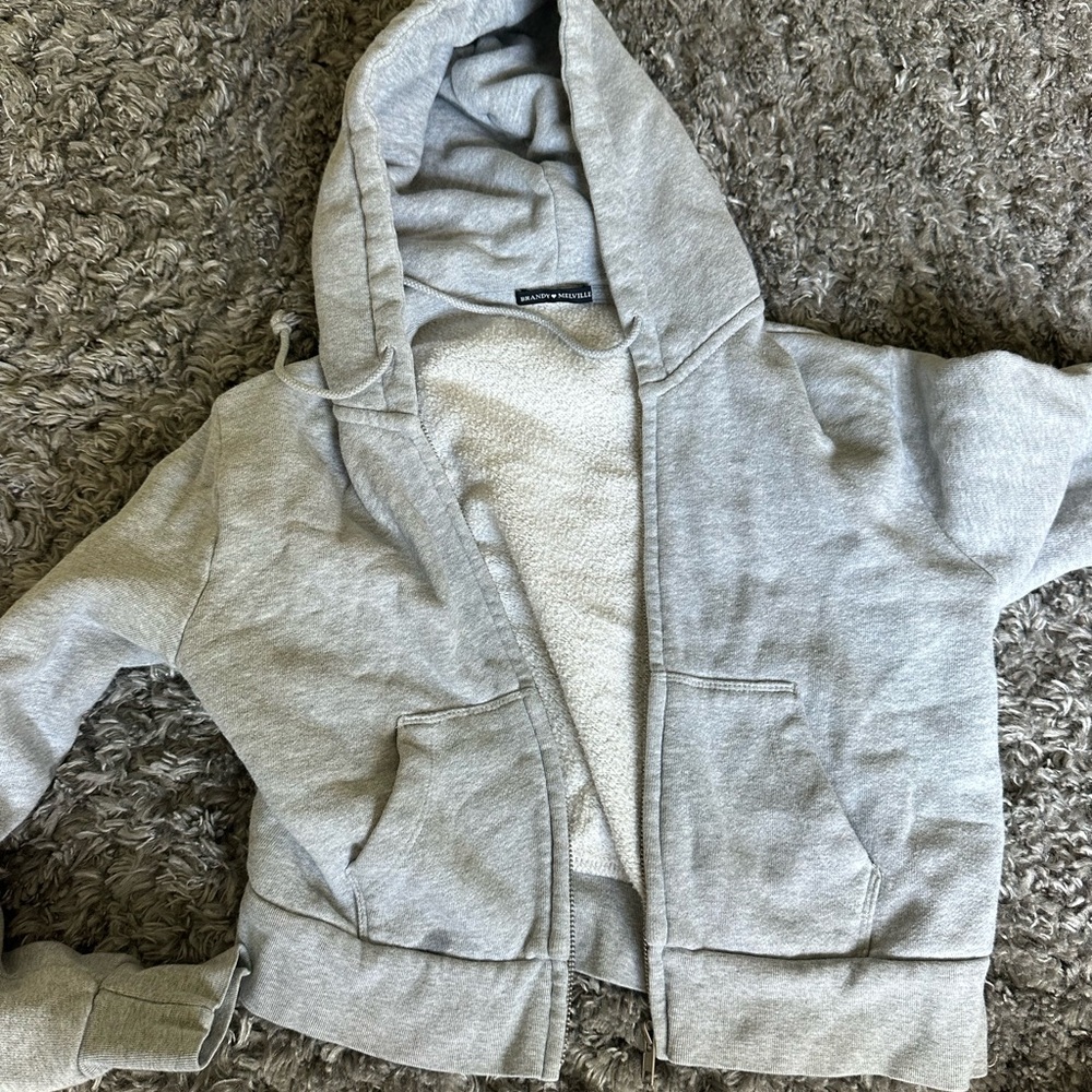 Brandy melville grey cropped hoodie